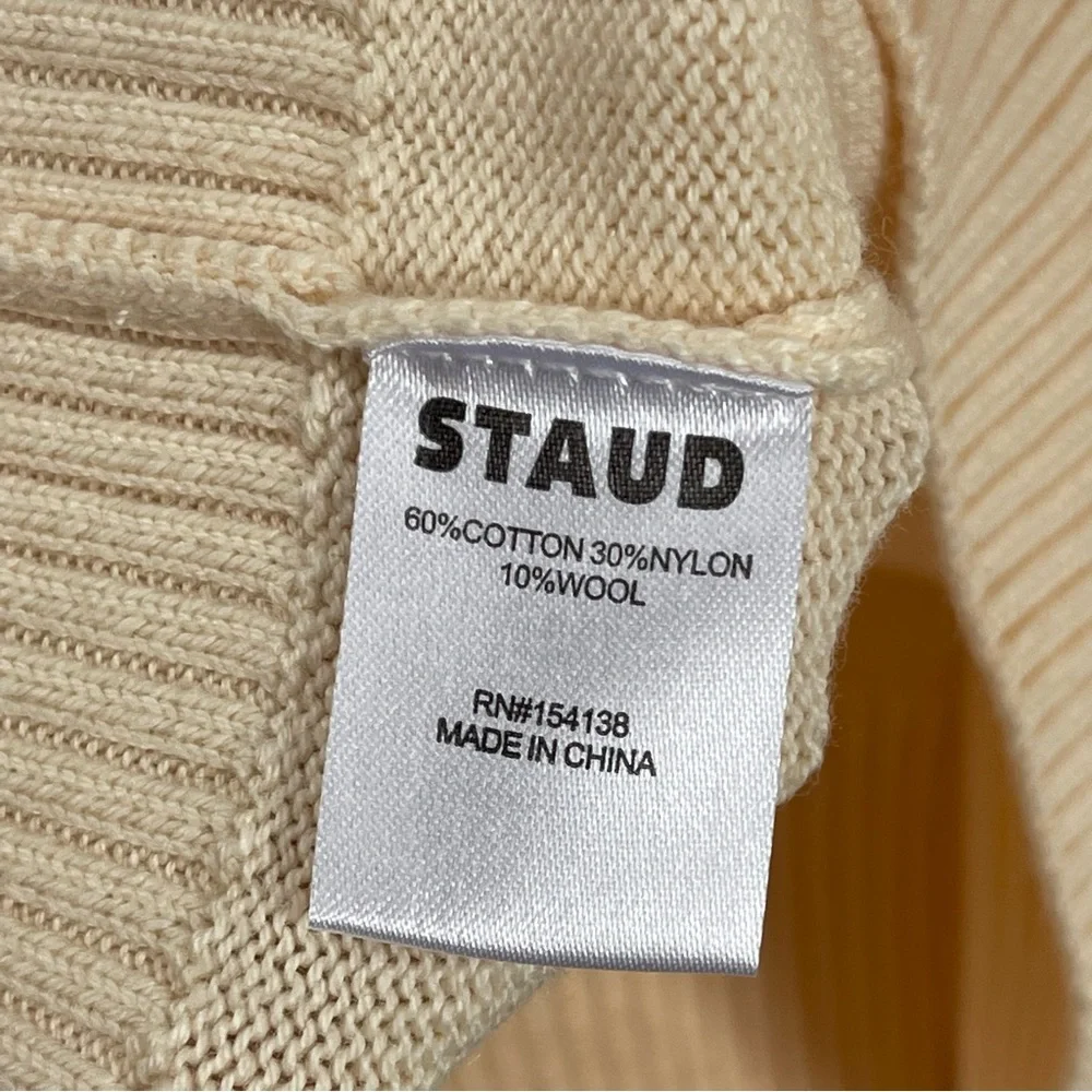 STAUD Paola Cardigan Cream Size XL - Picture 5 of 6